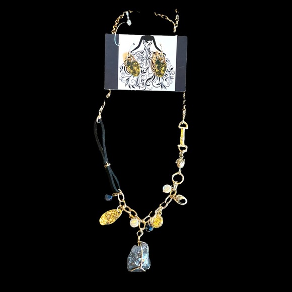 Mixed Charm Hematite Leather Necklace - Picture 10 of 11